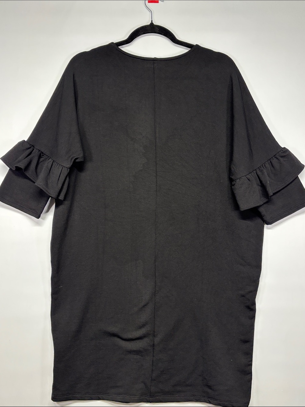 ✨Bobeau Women's Black Scoop Neck Ruffle Sleeve Shirt Dress Size S - Picture 6 of 11